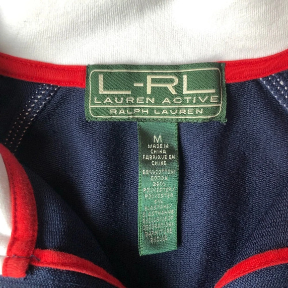 Ralph Lauren Logo Crest Track Jacket Women's Size Med Navy Red White And Blue - Picture 2 of 6